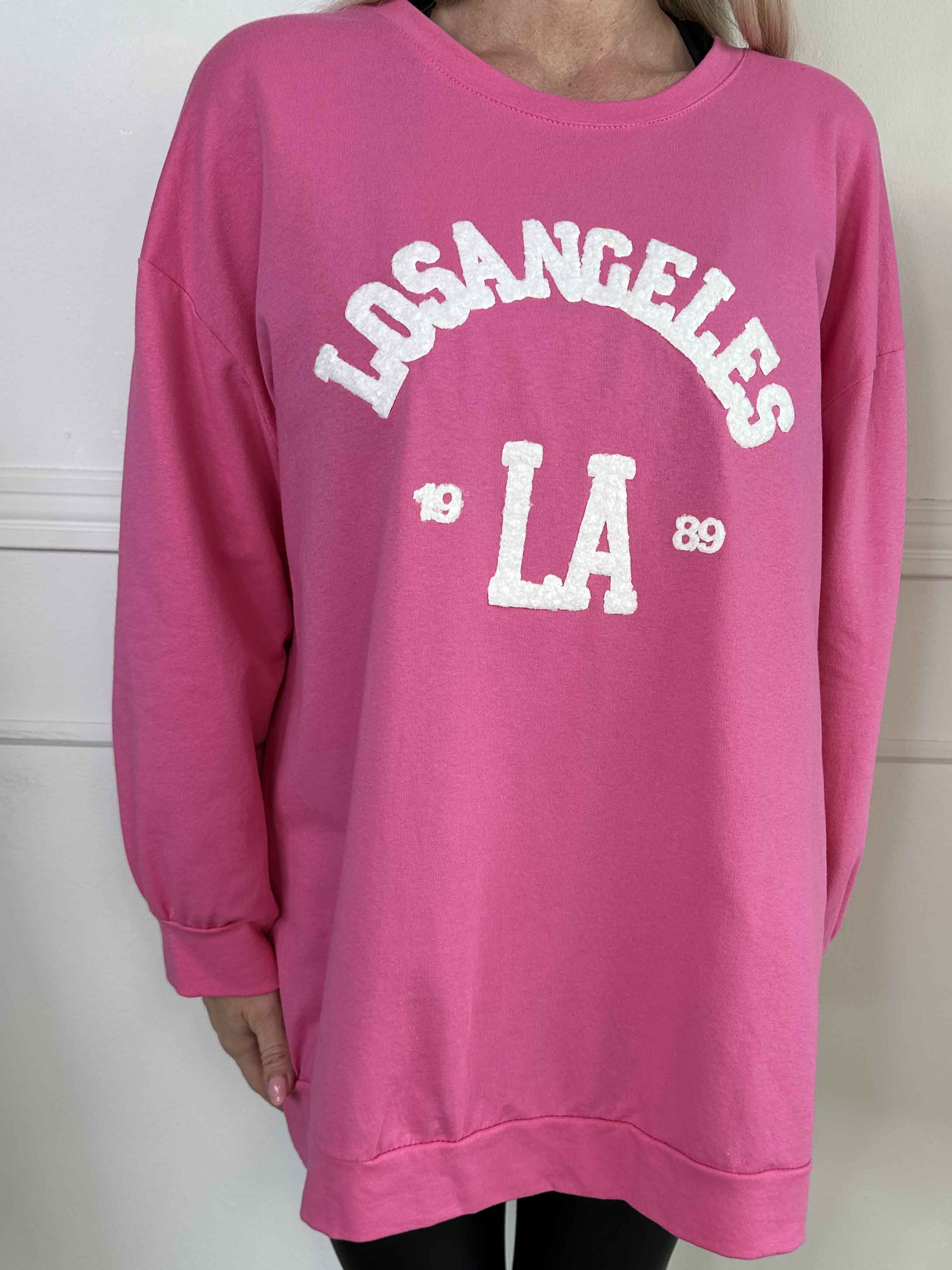 Magnolia - Joggingbluse med LA skrevet med plys